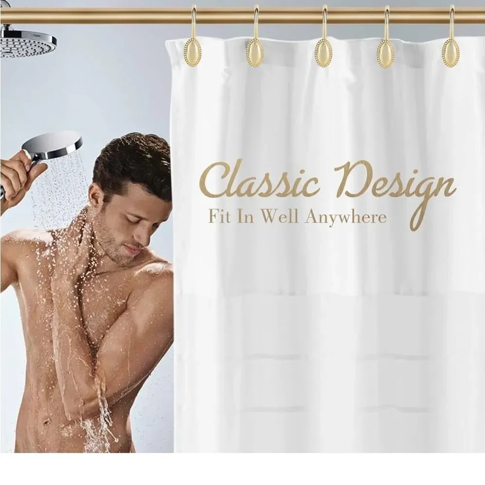 Gold Shower Curtain Hooks, set of 12